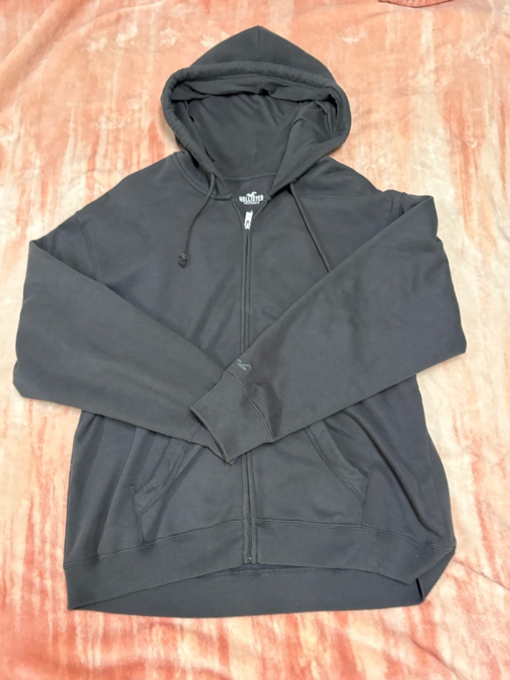 Women’s Hollister Charcoal Grey Oversized Zip-Up Hoddie